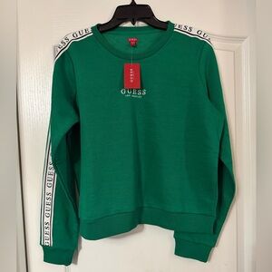 New with Tags!!!!! Women’s GUESS Los Angeles Green Sweatshirt with Logo Sleeves